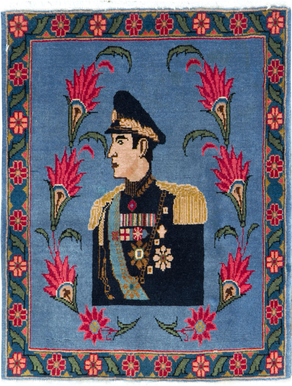 Vintage Persian Tabriz Pictorial Rug, No.26786 - Staging