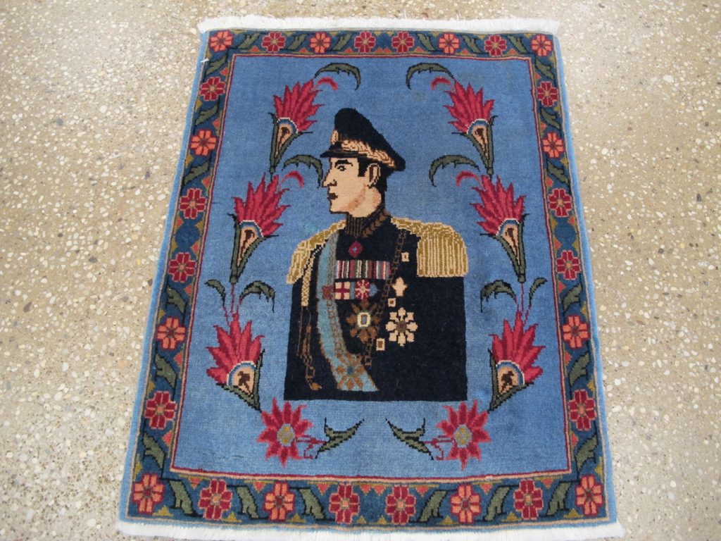 Vintage Persian Tabriz Pictorial Rug, No.26786 - Staging