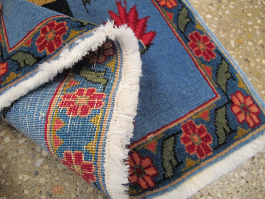 Vintage Persian Tabriz Pictorial Rug, No.26786 - Staging