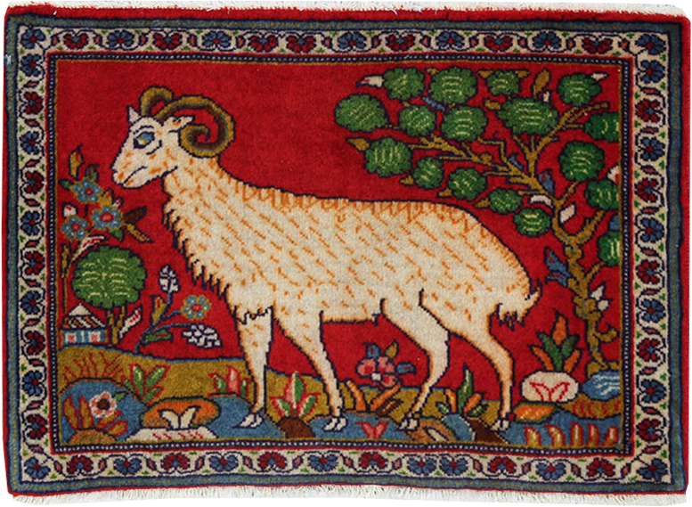 Vintage Persian Tabriz Pictorial Rug (Pair: 1 of 2), No.26788 - Staging