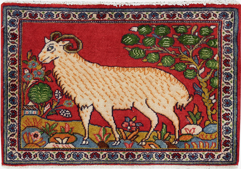 Vintage Persian Tabriz Pictorial Rug (Pair: 2 of 2), No.26789 - Staging