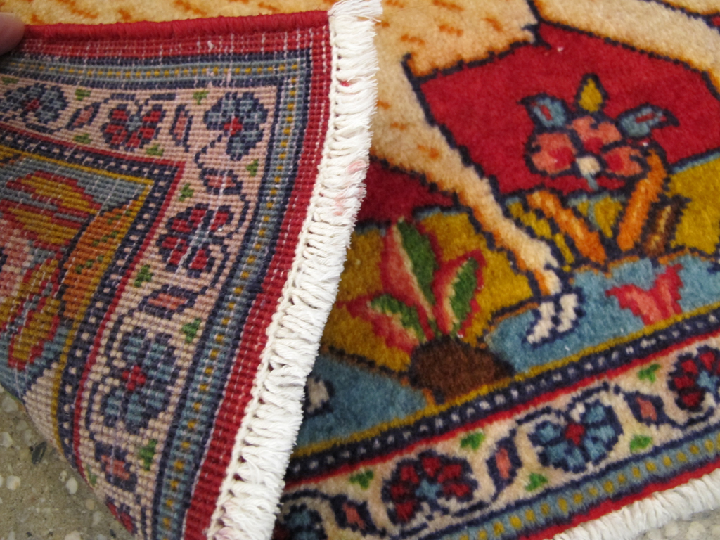 Vintage Persian Tabriz Pictorial Rug (Pair: 2 of 2), No.26789 - Staging