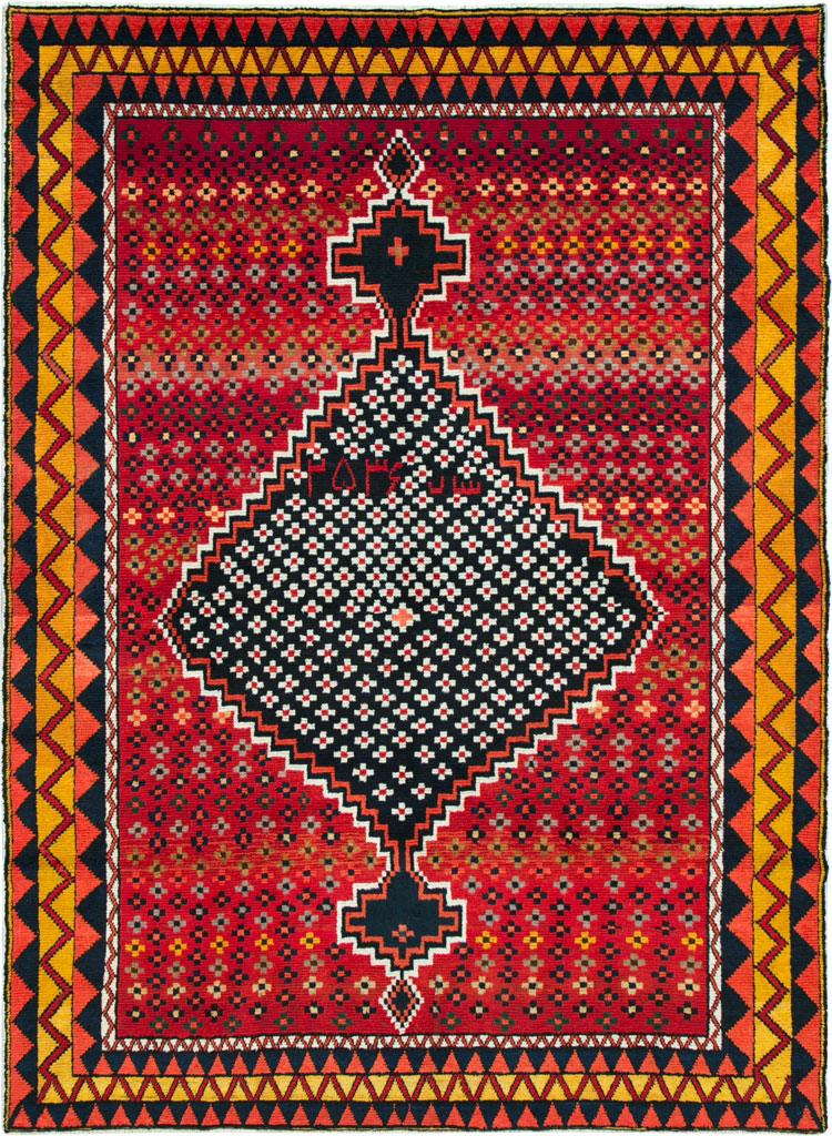 Vintage Persian Gabbeh Rug, No.26797 - Staging