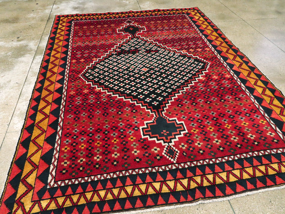 Vintage Persian Gabbeh Rug, No.26797 - Staging