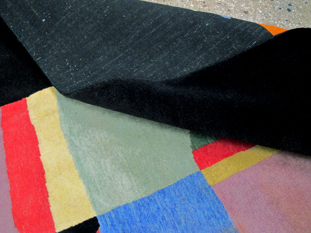 Vintage Persian Tabriz Art Deco Rug Inspired By Edward McKnight Kauffer, No.26798 - Staging