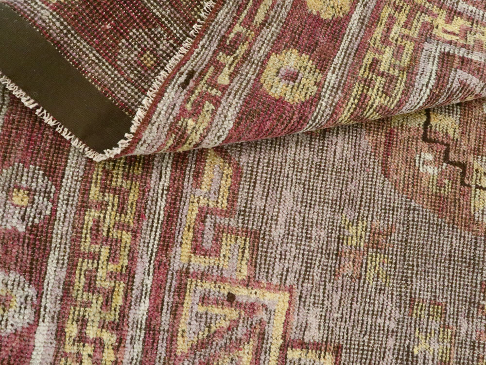 Antique East Turkestan Khotan Accent Rug, No.26818 - Staging