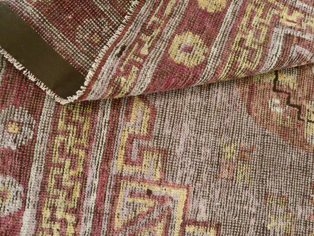 Antique East Turkestan Khotan Accent Rug, No.26818 - Staging