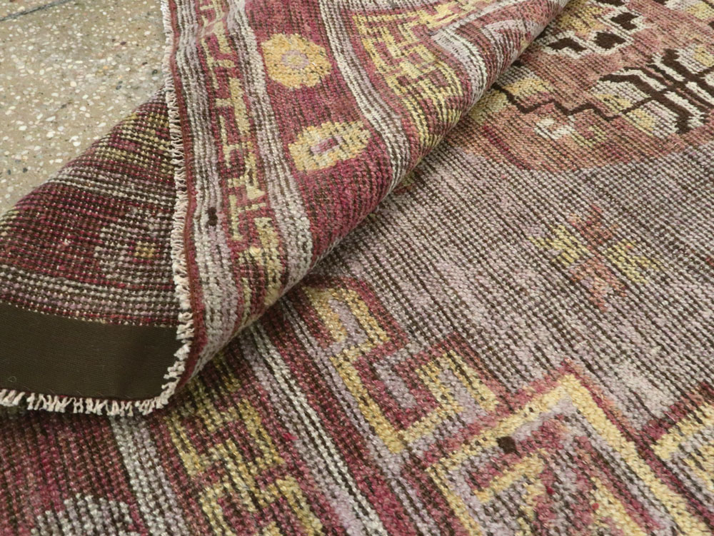 Antique East Turkestan Khotan Accent Rug, No.26818 - Staging