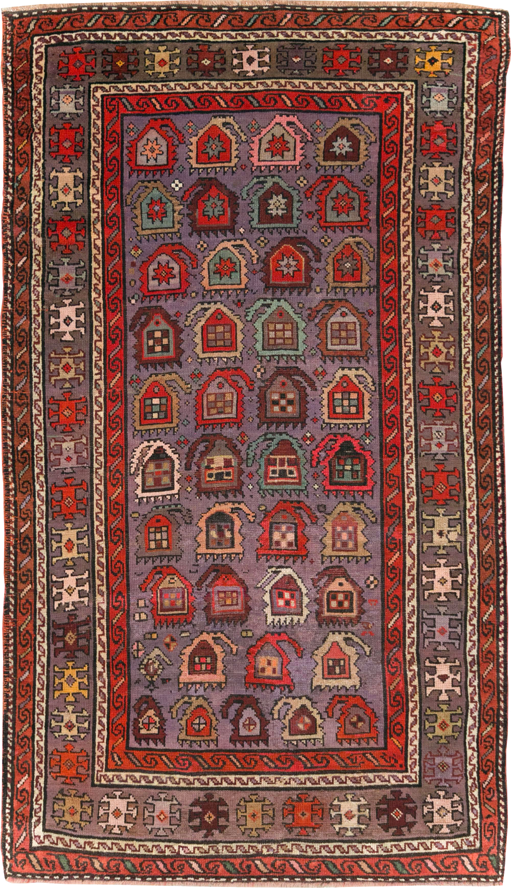 Antique Caucasian Accent Rug, No.26821 - Staging
