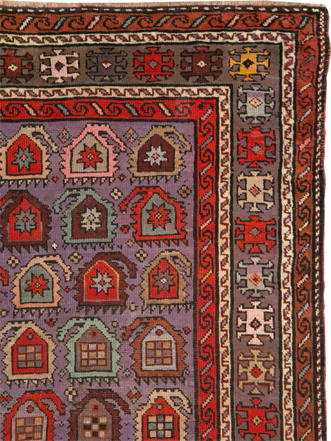 Antique Caucasian Accent Rug, No.26821 - Staging