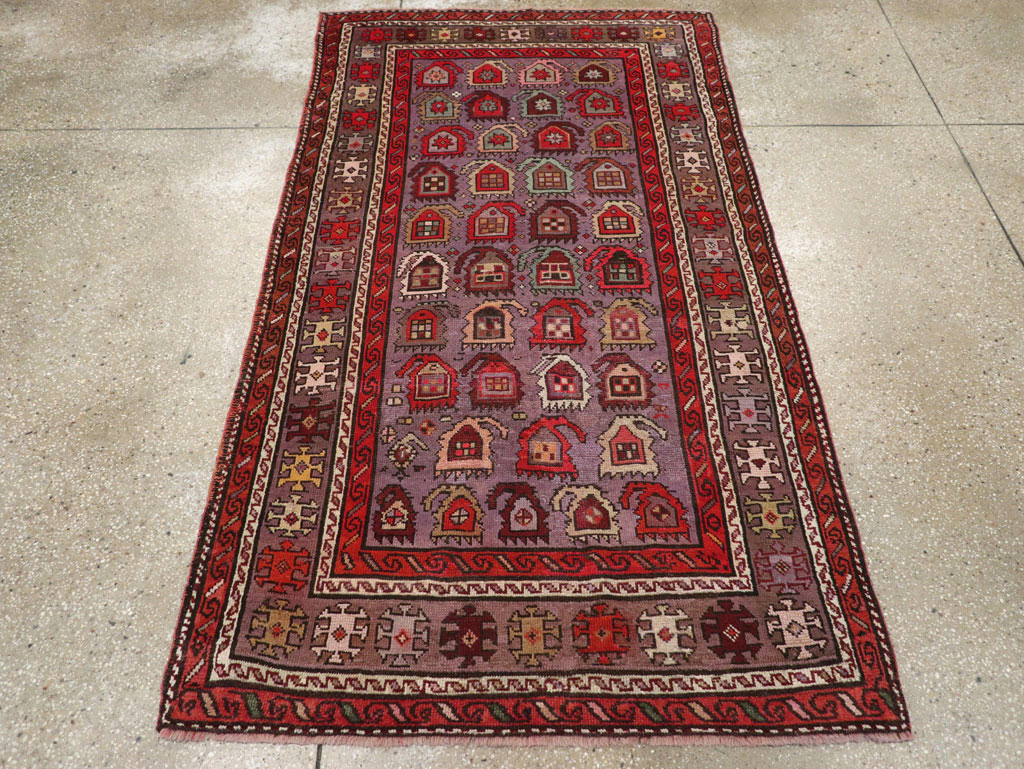 Antique Caucasian Accent Rug, No.26821 - Staging