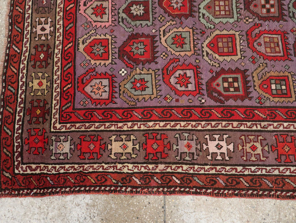 Antique Caucasian Accent Rug, No.26821 - Staging