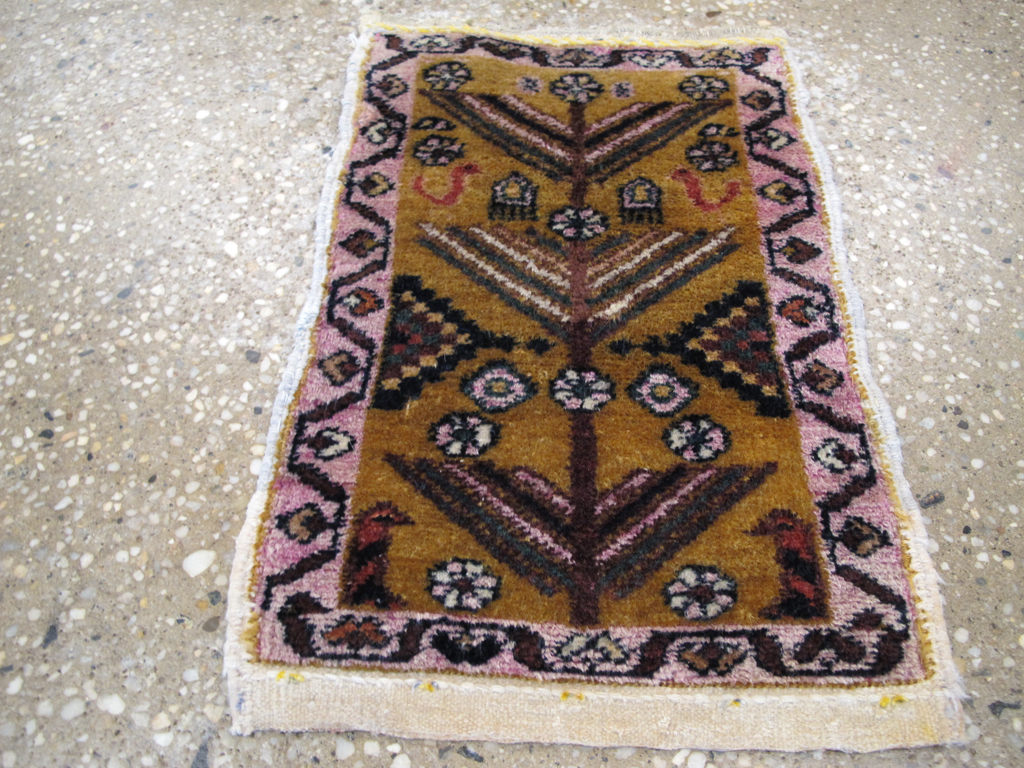 Vintage Persian Gabbeh Tribal Throw Rug, No.26825 - Staging
