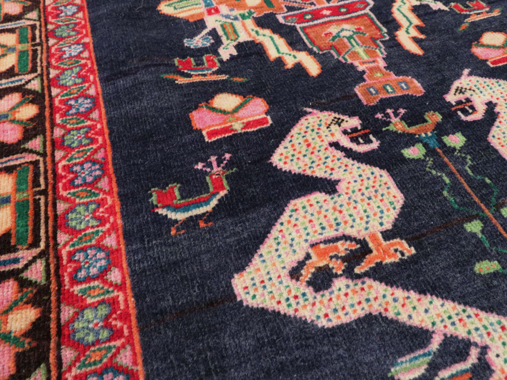 Vintage Persian Baluch Throw Rug, No.26829 - Staging