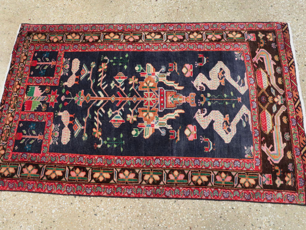 Vintage Persian Baluch Throw Rug, No.26829 - Staging
