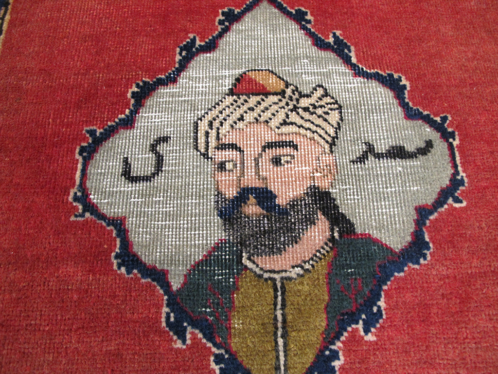 Vintage Persian Tabriz Pictorial Rug, No.26833 - Staging