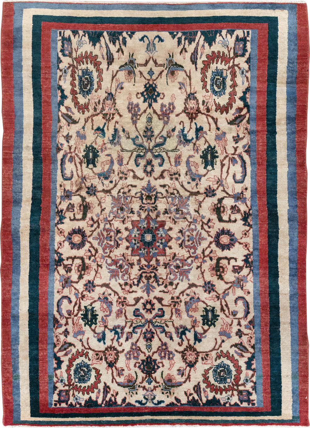 Vintage Persian Isfahan Accent Rug, No.26834 - Staging