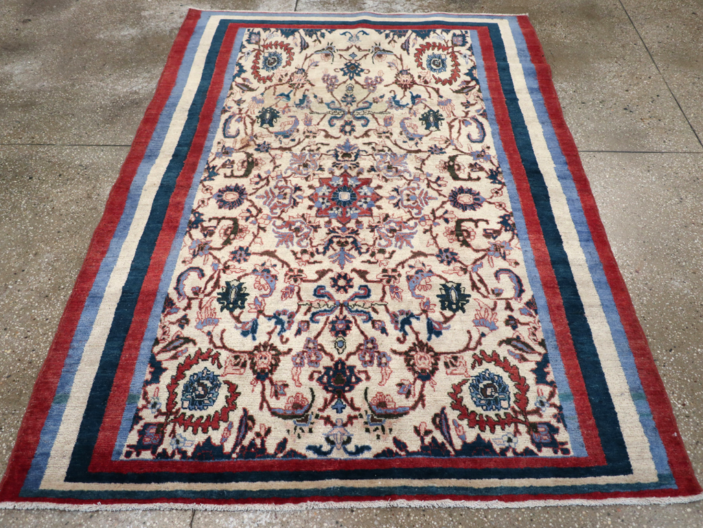 Vintage Persian Isfahan Accent Rug, No.26834 - Staging