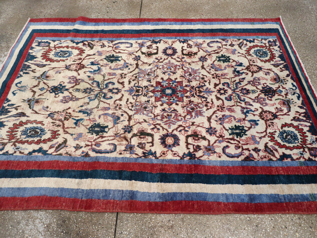 Vintage Persian Isfahan Accent Rug, No.26834 - Staging