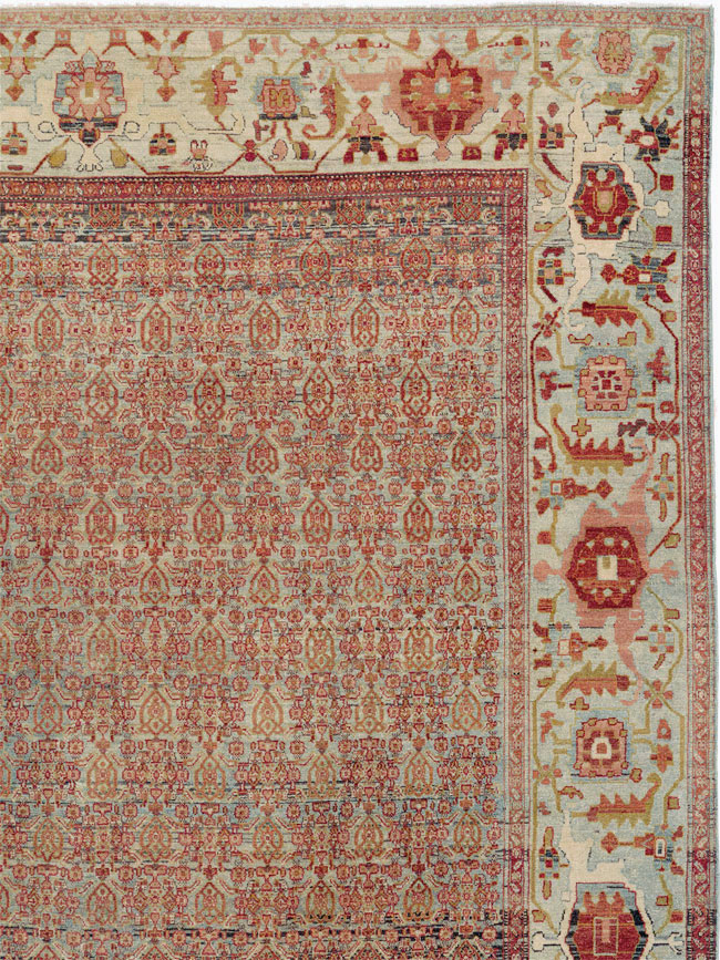 Antique Senneh Malayer Rug, No.26835 - Staging