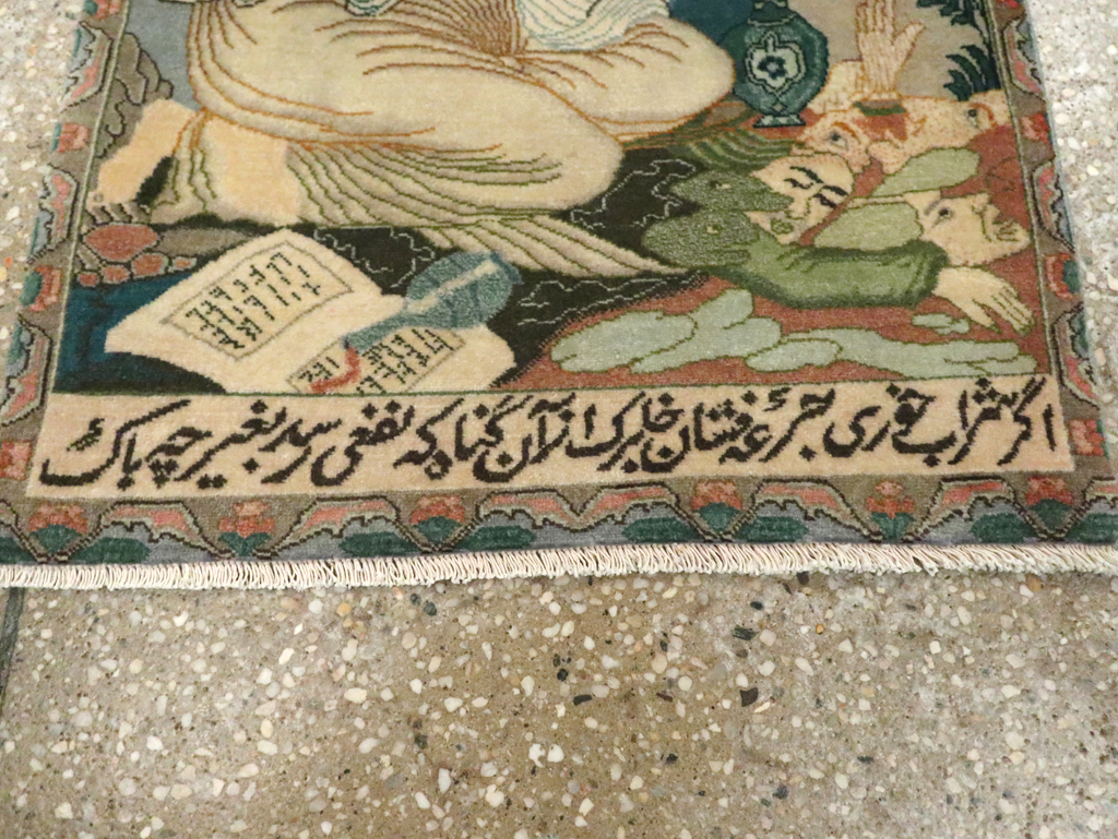 Vintage Persian Tabriz Pictorial Rug (Pair: 1 of 2), No.26839 - Staging