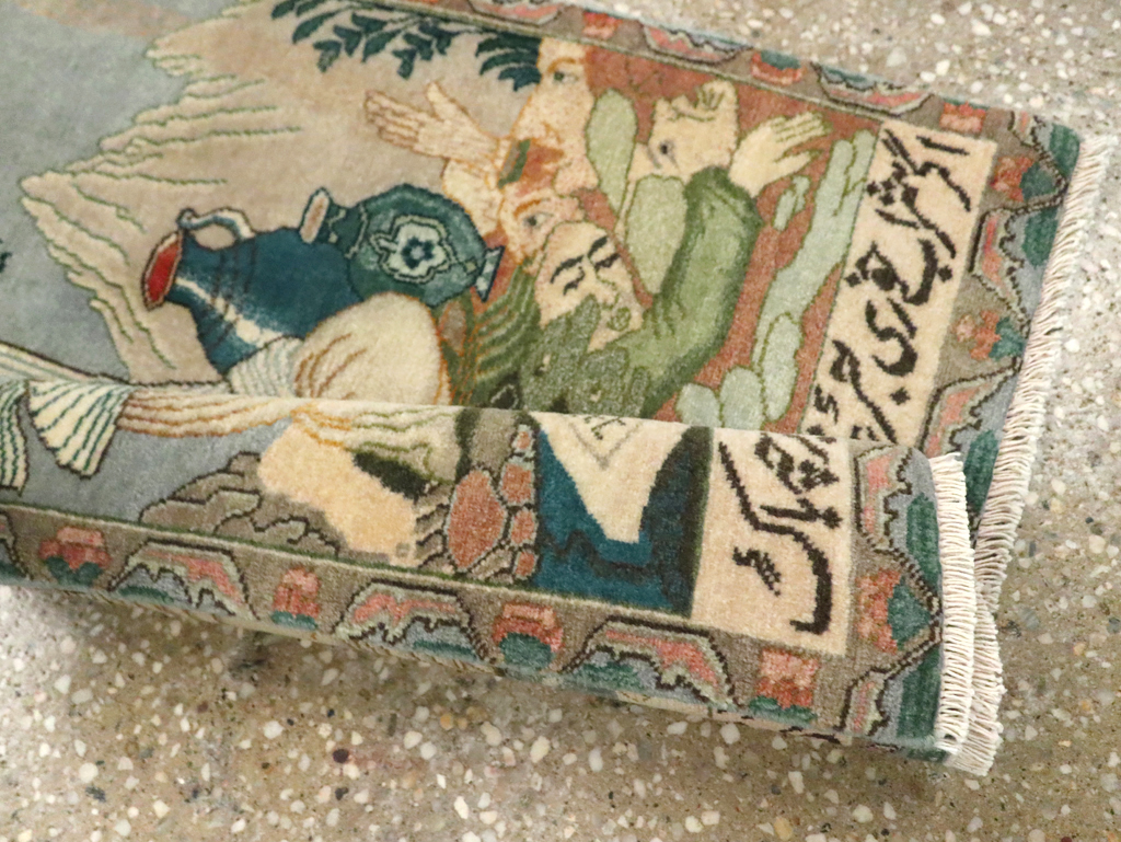 Vintage Persian Tabriz Pictorial Rug (Pair: 1 of 2), No.26839 - Staging