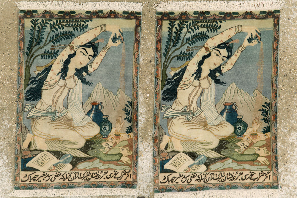 Vintage Persian Tabriz Pictorial Rug (Pair: 1 of 2), No.26839 - Staging