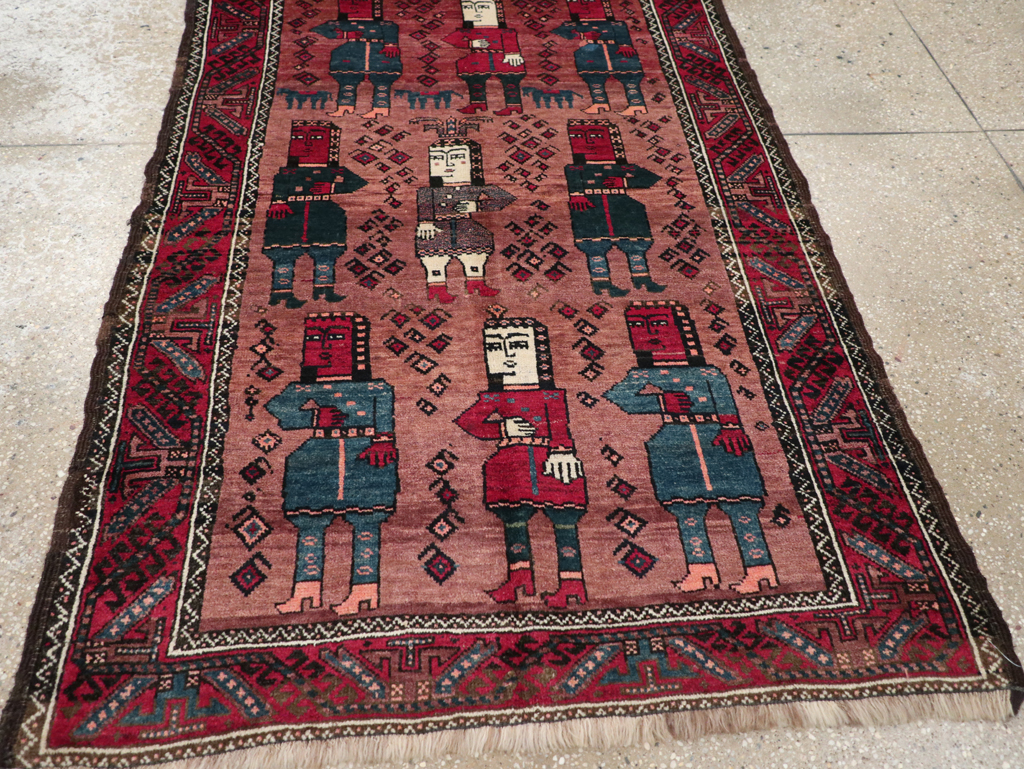 Vintage Persian Pictorial Baluch Rug, No.26841 - Staging