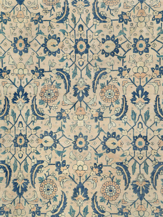 Antique Persian Tabriz Large Room Size Carpet, No.26844 - Staging