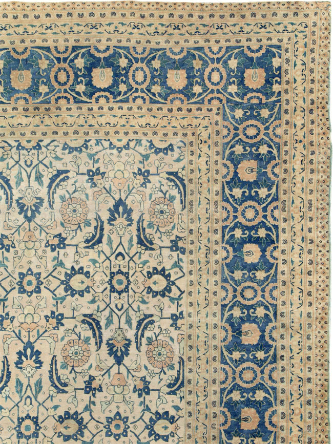 Antique Persian Tabriz Large Room Size Carpet, No.26844 - Staging