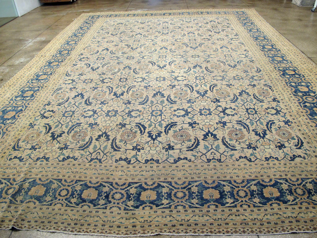 Antique Persian Tabriz Large Room Size Carpet, No.26844 - Staging