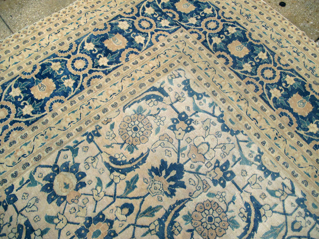 Antique Persian Tabriz Large Room Size Carpet, No.26844 - Staging
