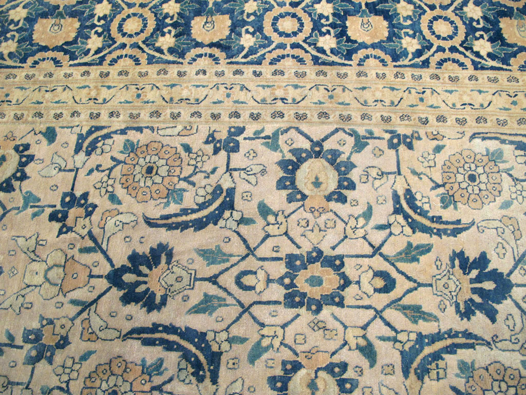 Antique Persian Tabriz Large Room Size Carpet, No.26844 - Staging