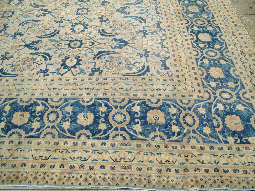 Antique Persian Tabriz Large Room Size Carpet, No.26844 - Staging