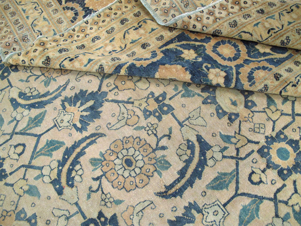 Antique Persian Tabriz Large Room Size Carpet, No.26844 - Staging