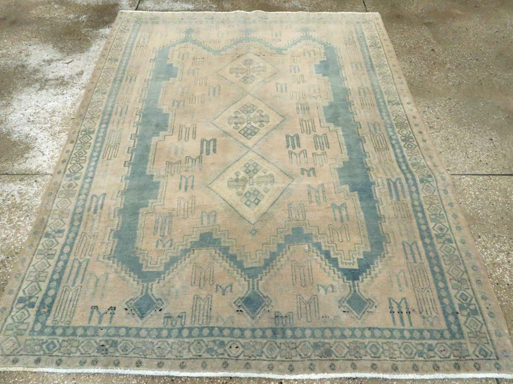 Vintage Persian Afshar Accent Rug, No.26851 - Staging