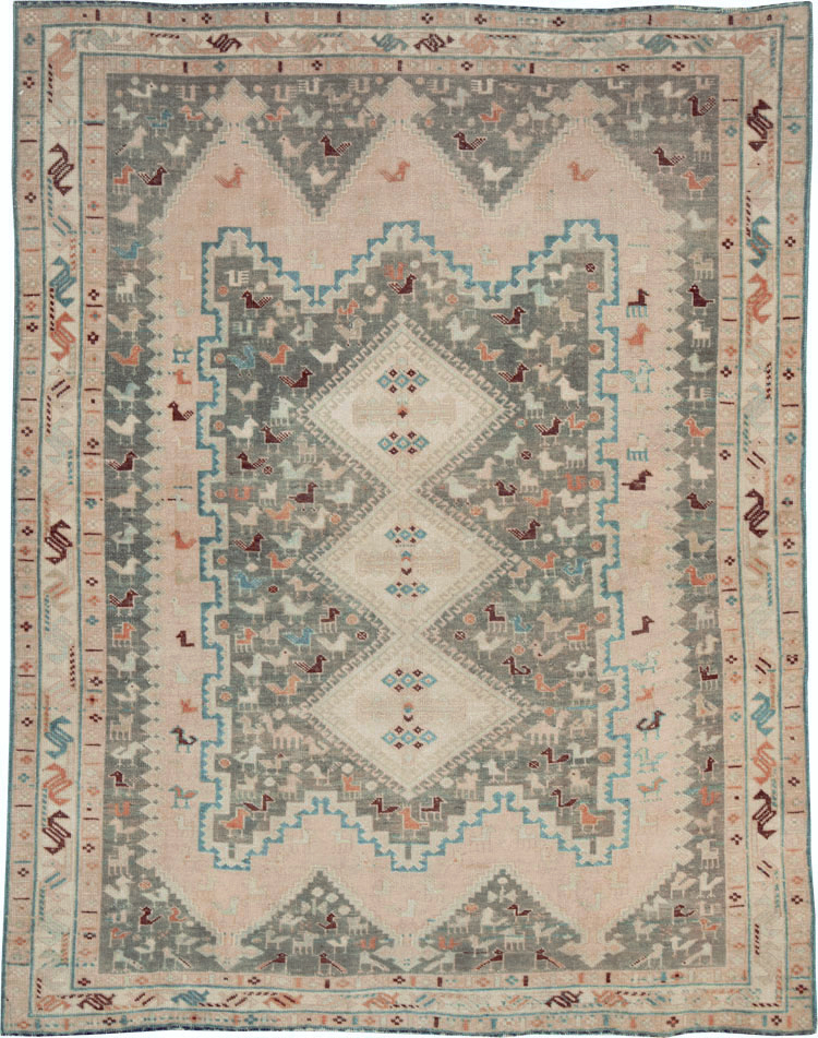 Vintage Persian Afshar Rug, No.26867 - Staging
