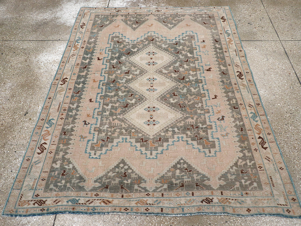 Vintage Persian Afshar Rug, No.26867 - Staging
