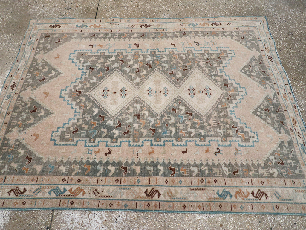 Vintage Persian Afshar Rug, No.26867 - Staging