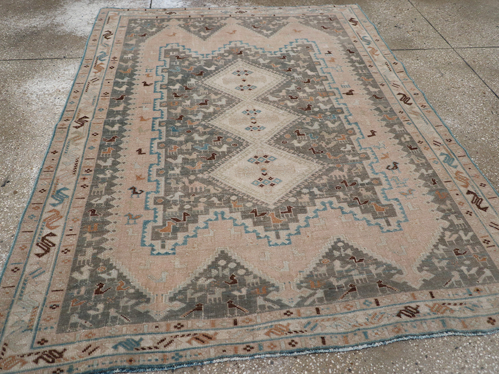 Vintage Persian Afshar Rug, No.26867 - Staging