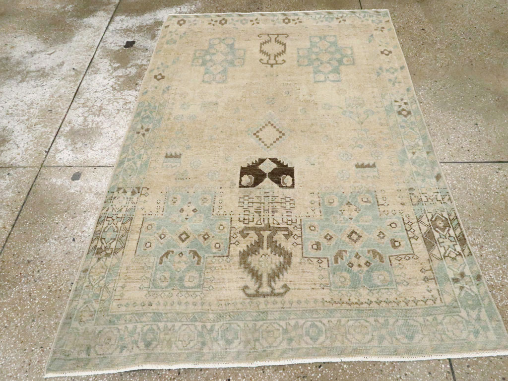 Vintage Persian Afshar Throw Rug, No.26890 - Staging