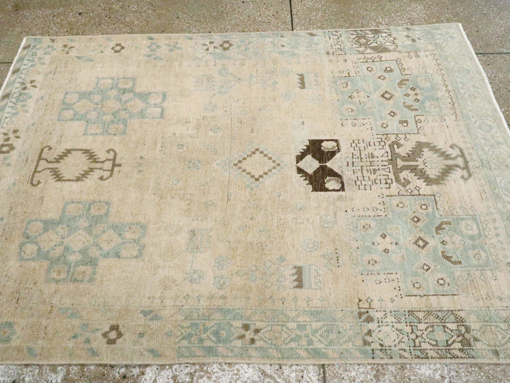 Vintage Persian Afshar Throw Rug, No.26890 - Staging