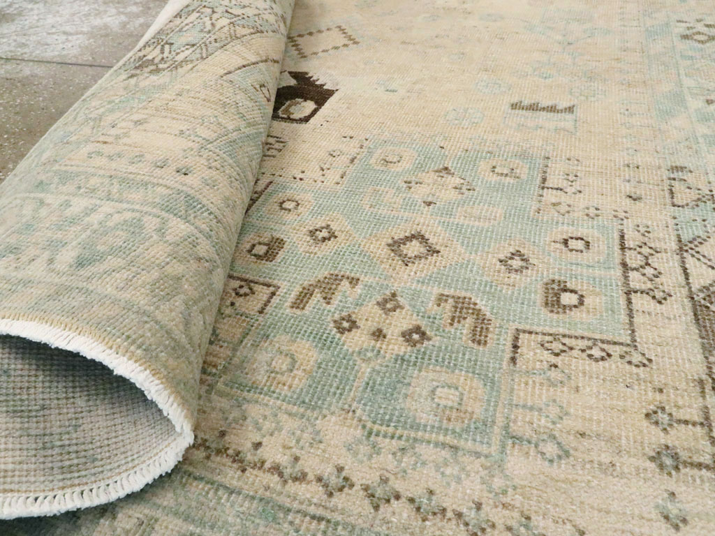 Vintage Persian Afshar Throw Rug, No.26890 - Staging