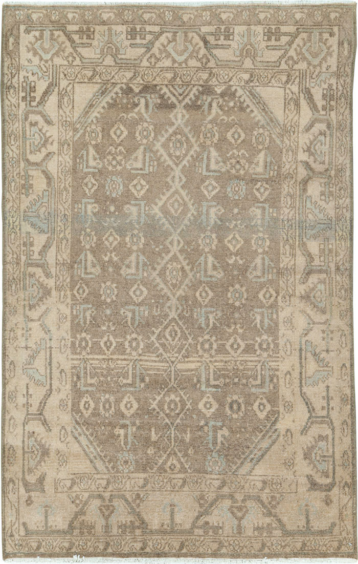 Vintage Persian Malayer Throw Rug, No.26901 - Staging