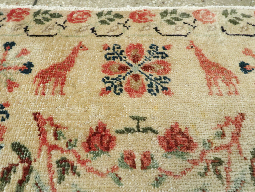 Vintage Persian Tabriz Pictorial Rug, No.26930 - Staging