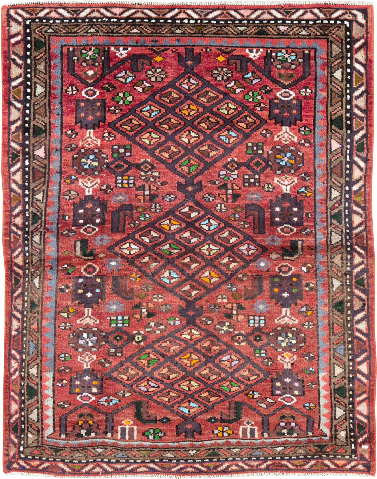 Vintage Persian Hamadan Rug, No.26932 - Staging