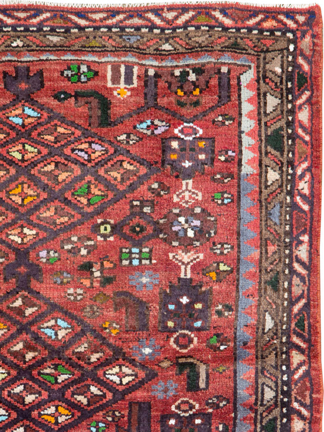 Vintage Persian Hamadan Rug, No.26932 - Staging