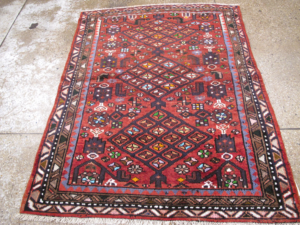 Vintage Persian Hamadan Rug, No.26932 - Staging
