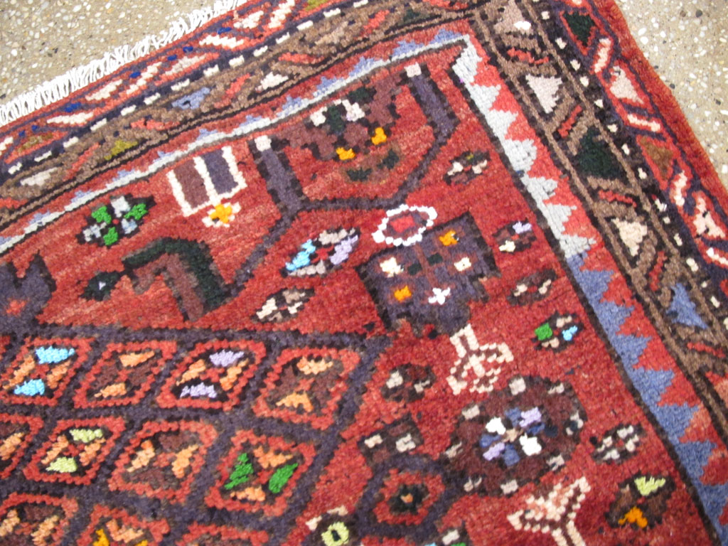 Vintage Persian Hamadan Rug, No.26932 - Staging