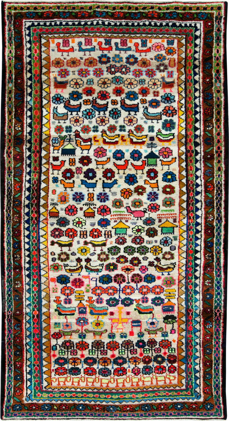 Vintage Persian Hamadan Rug, No.26935 - Staging